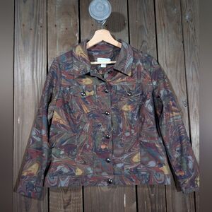 Christopher & Banks Swirl Pattern Jean Jacket